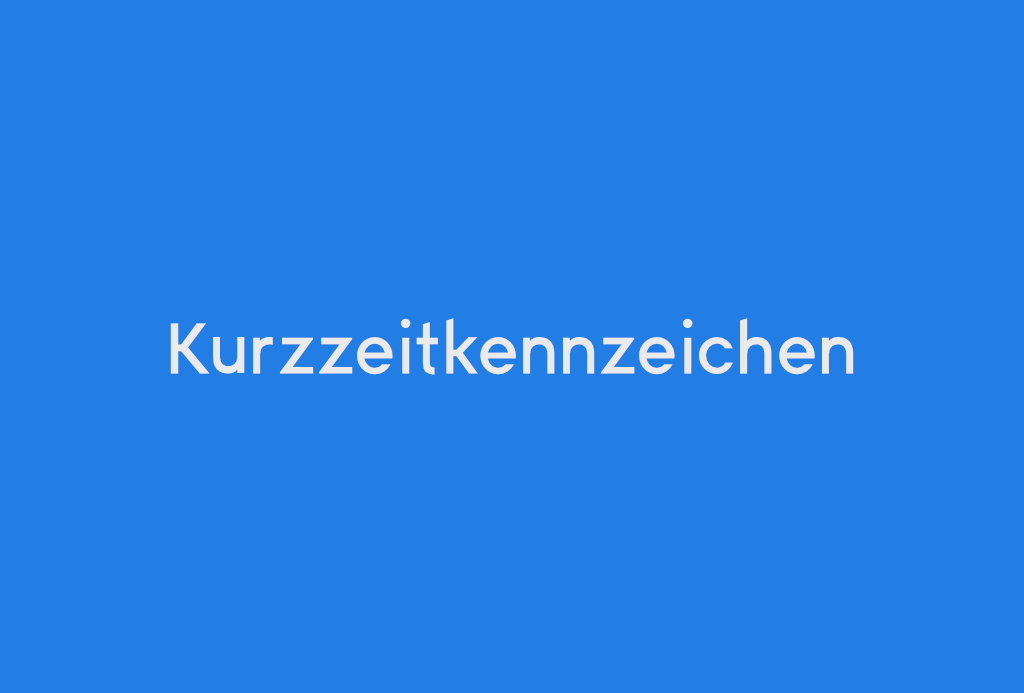 Kurzzeitkennzeichen (HSK)